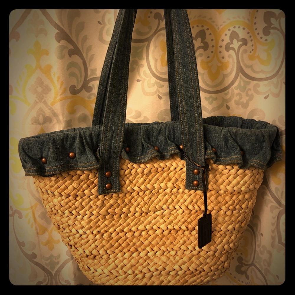 Polo Jeans by Ralph Lauren Straw Denim Tote